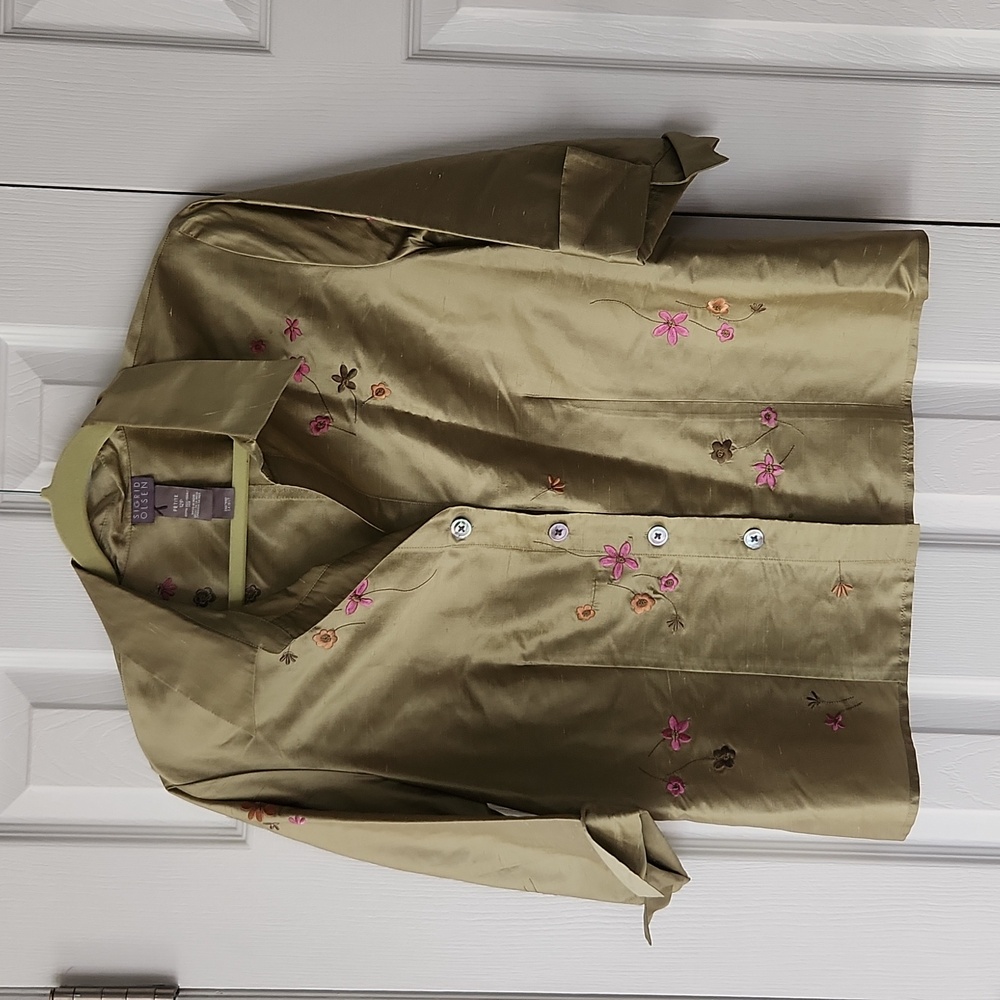Sigrid Olsen Silk Embroidered Blouse